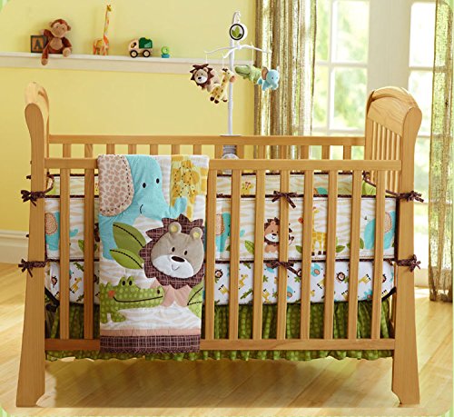 Cute Lion Safari Baby Boy Crib Bedding Set