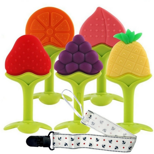 Fruit Teether Set with Pacifier Clip/ Holder