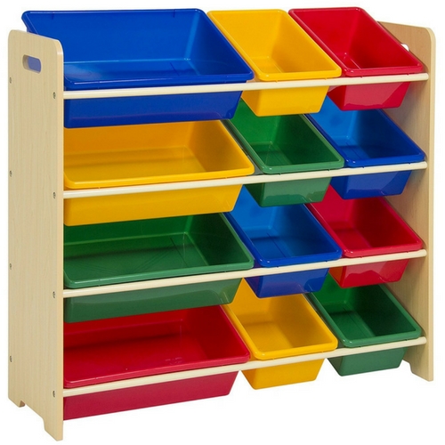 Toy Storage Organizer, Eight Removable Multicolored Bins